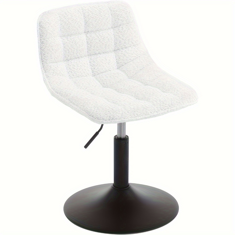 1pc Vanity Stool Height-adjustable Stool With Backrest Stool Multifunctional Work Stool Office Stool Dining Chair Made Of Comfortable Chenille Fibre Metal