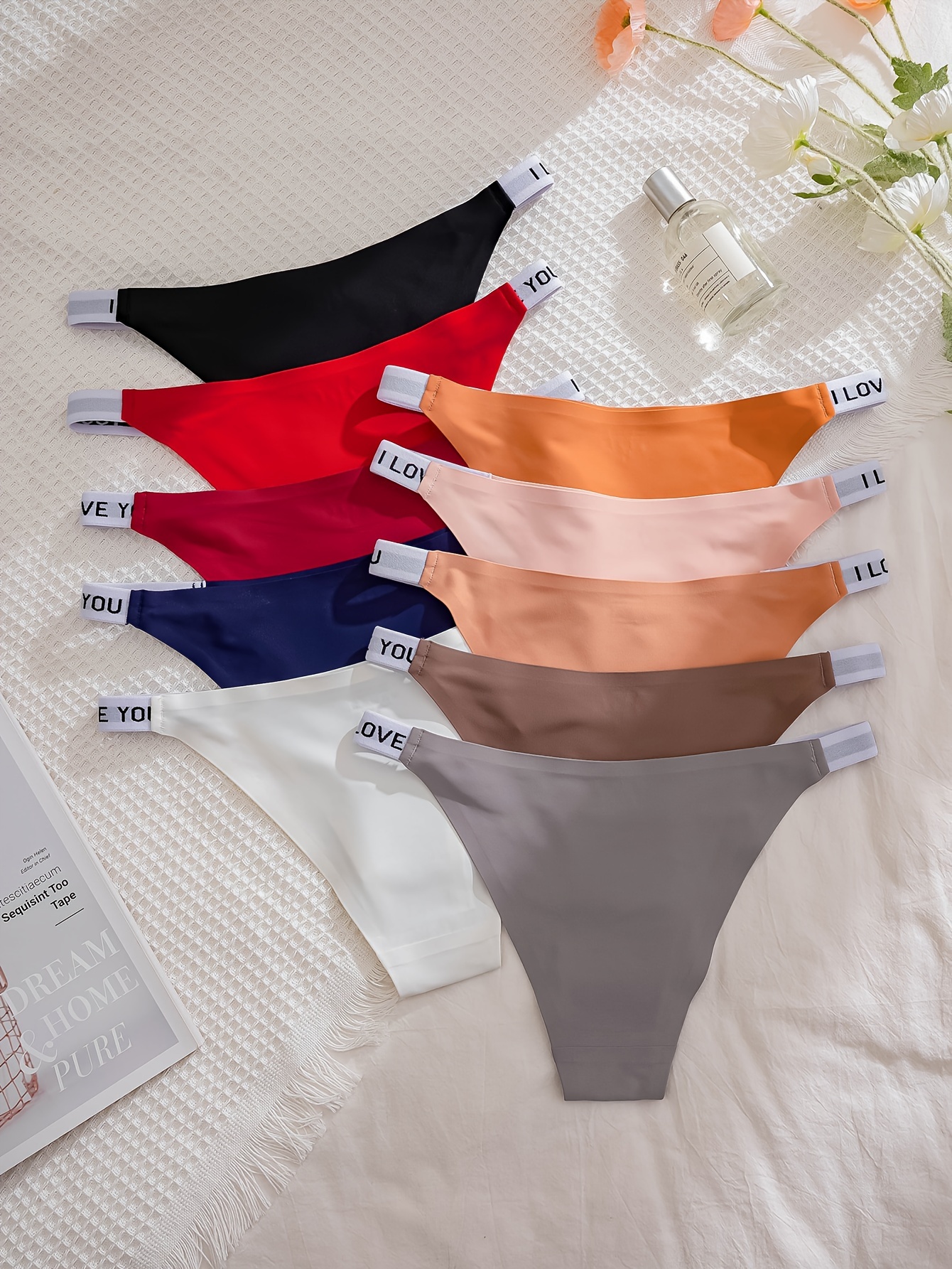 Sexy Thongs Seamless Love Letter Quick Dry Intimates Panties