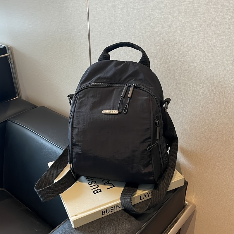 Mochila de viaje para comutadores de gran capacidad - Elegante bolso de hombro beige con múltiples compartimentos, se adapta a portátiles de 8 pulgadas, poliéster duradero, cierre con cremallera, perfecta para el trabajo o viajes, mochila para viajes, bolso versátil, accesorio moderno, construcción sólida, compartimentos amplios. - Imagen 5