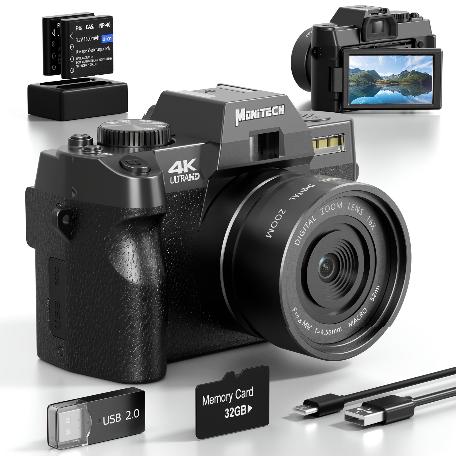 nbd digital camera photography video 4k 48mp vlogging camera