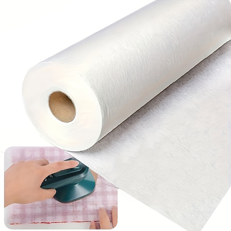 

White Fusible Iron-on Interfacing, 11.8" X 20yd Roll - Lightweight Polyester For Sewing & Crafts, Ideal For Apparel, Bags, Home Decor & Diy Projects