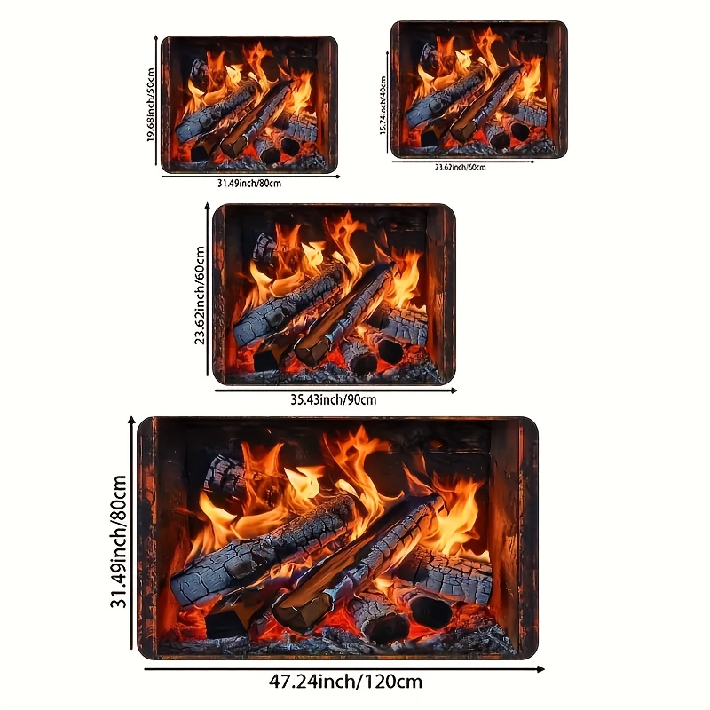 

Fireplace- Mat - Washable, , For , Bedroom, Bathroom Entrance - & Rug Foam Backing