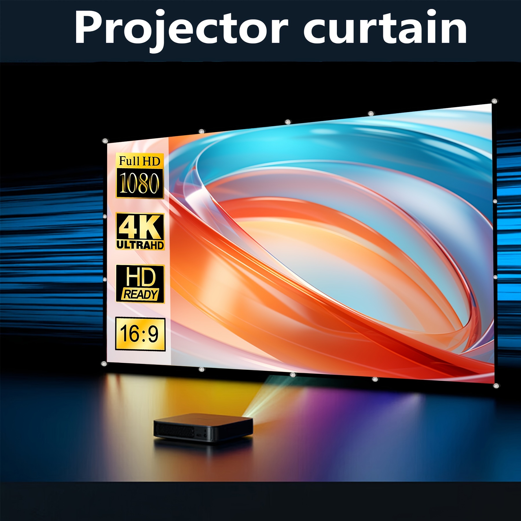 150 inch ultra high definition curtain 4k 16 9 high definition 3d wrinkle free milk silk material curtain suitable for home theater outdoor indoor projector screen portable foldable projector screen details 1