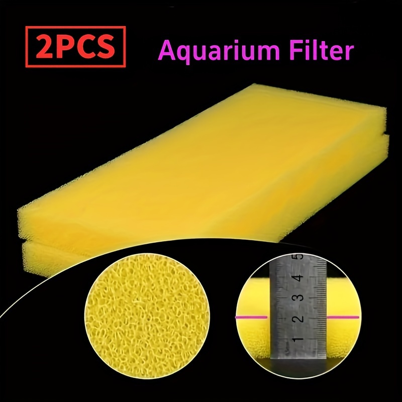 

2pcs Éponges de Filtre d'Aquarium Premium - Médias Biologiques pour Eau Cristalline & Poissons , Non-Électrique, Filtre d'Aquarium Ultime