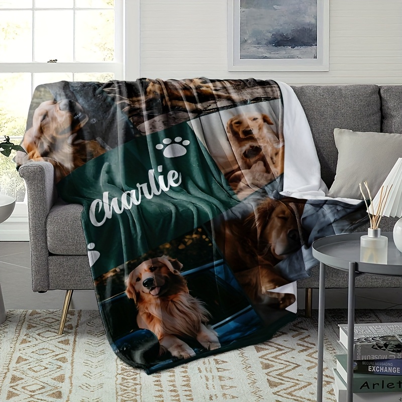 Cute Pet-Themed Personalized Custom Blanket, Versatile Gift