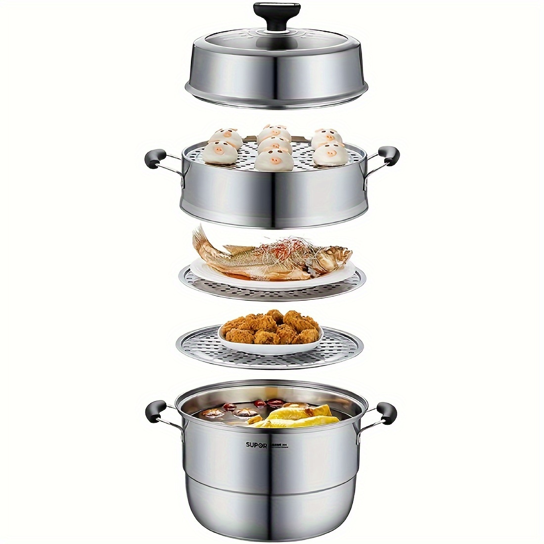 Steamer 304 Stainless Steel Pot Qiaoyi Take Thickened - Temu