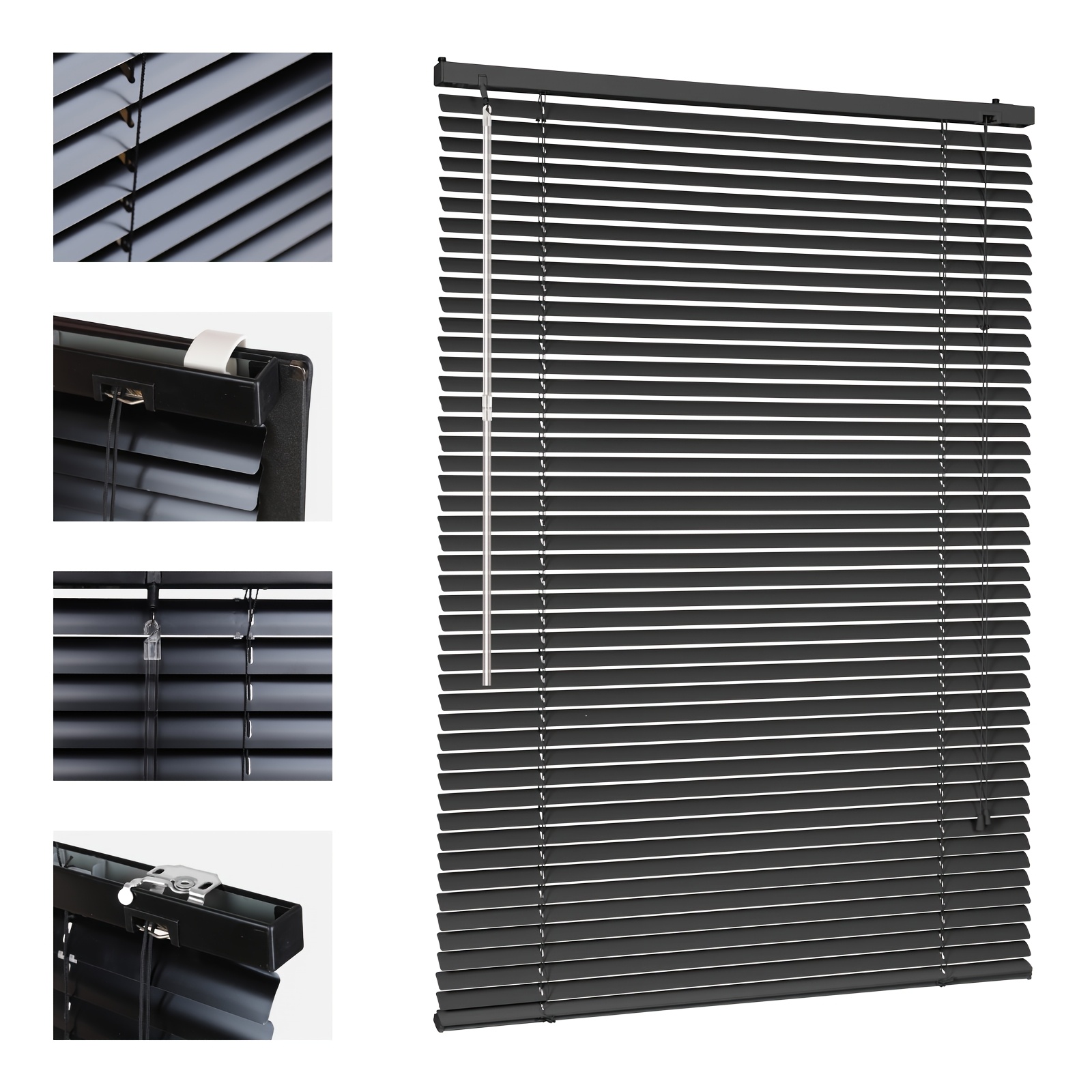 TEMU Sekey Klemmfix Venetian Blind For Windows, Free-hanging, 25 Mm Aluminium Slats, With Drilling, Includes Mounting Material, Aluminium Venetian