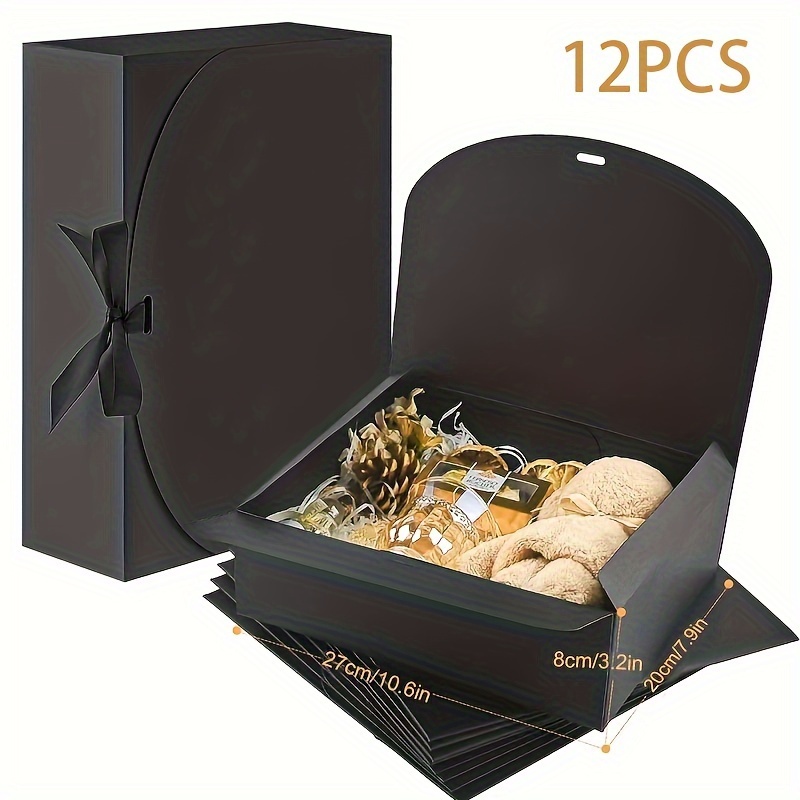 TEMU [customer ] 12pcs Elegant Black Gift Boxes With , 10.6x7.9x3.1, Includes With - Weddings, Birthdays, Parties & Holidays