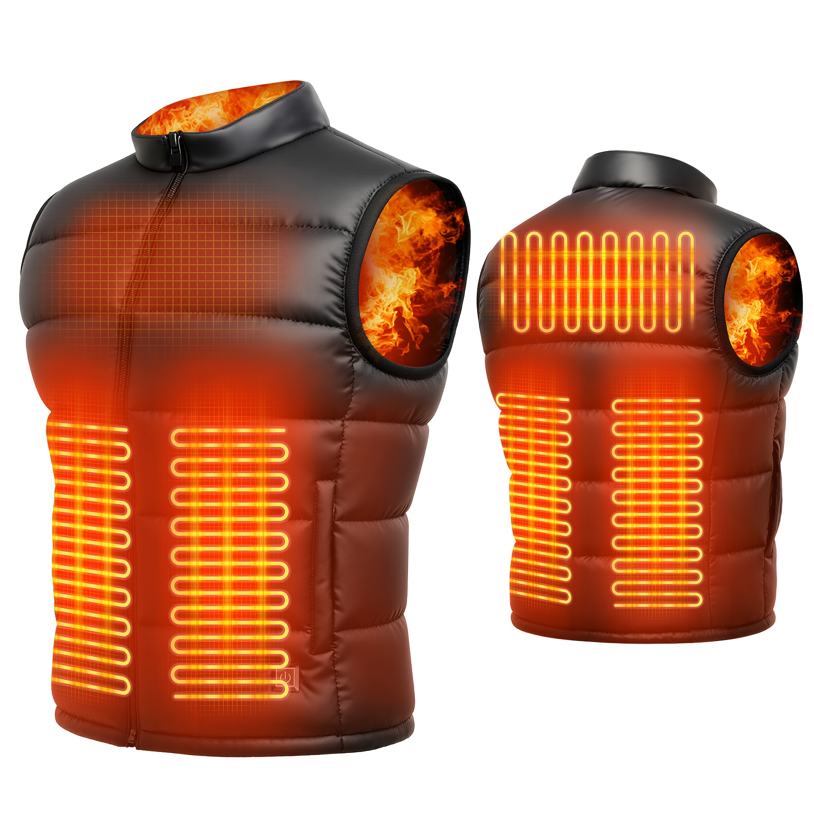   vest electric heated vest heated jacket electric vest washable   temperature vest suitable for winter outdoor activities with five heating zones in front and back