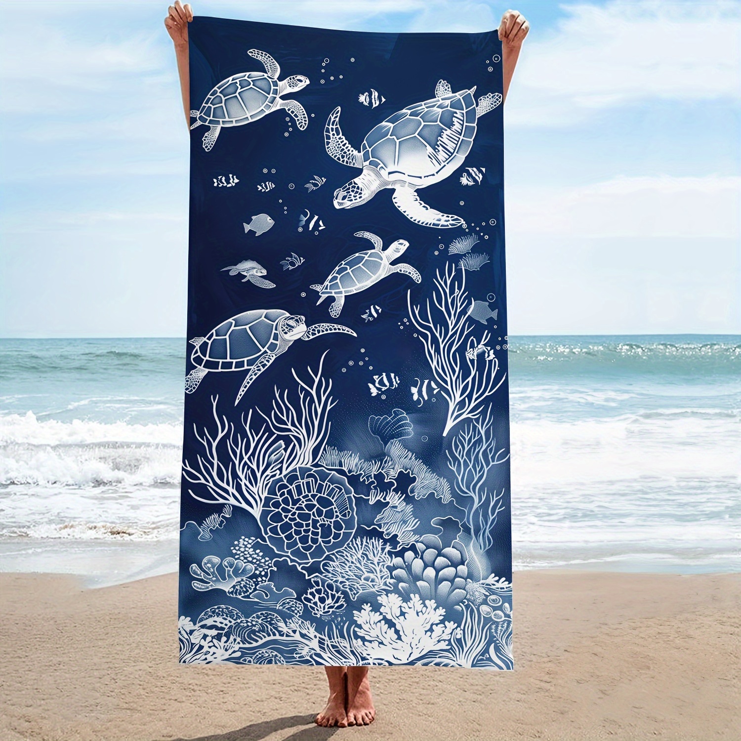 

1pc Retro Microfiber Oversized Beach Towel, Durable Quick Drying Sunscreen Washable Bath Towel, Summer Beach Camping Swimming Pool Travel Essentials