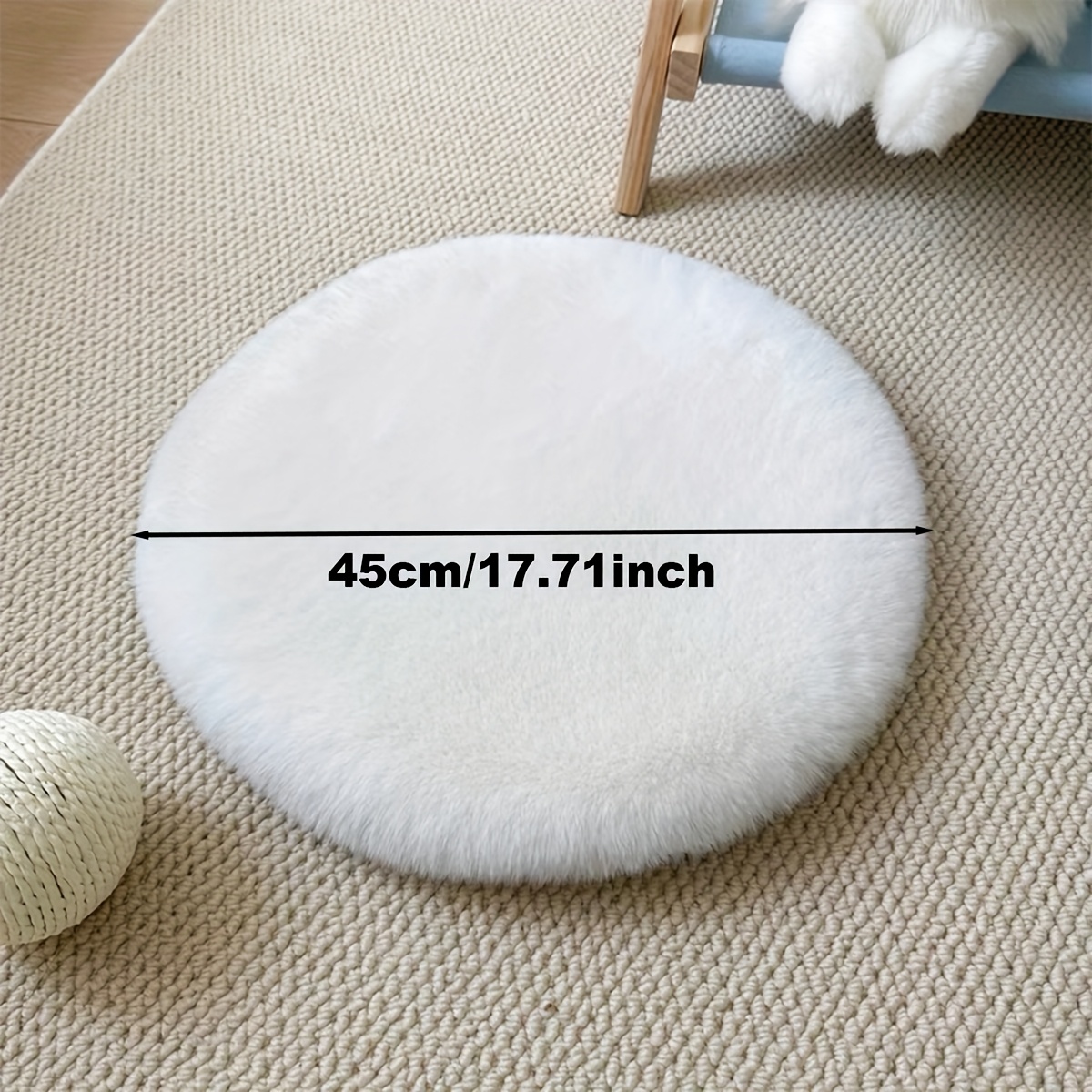 TEMU 1pc, Nordic - Solid Color Easy Modern Round Soft Round Decorative Rug, Washable Material For Photography Props, Warm And Home Decor