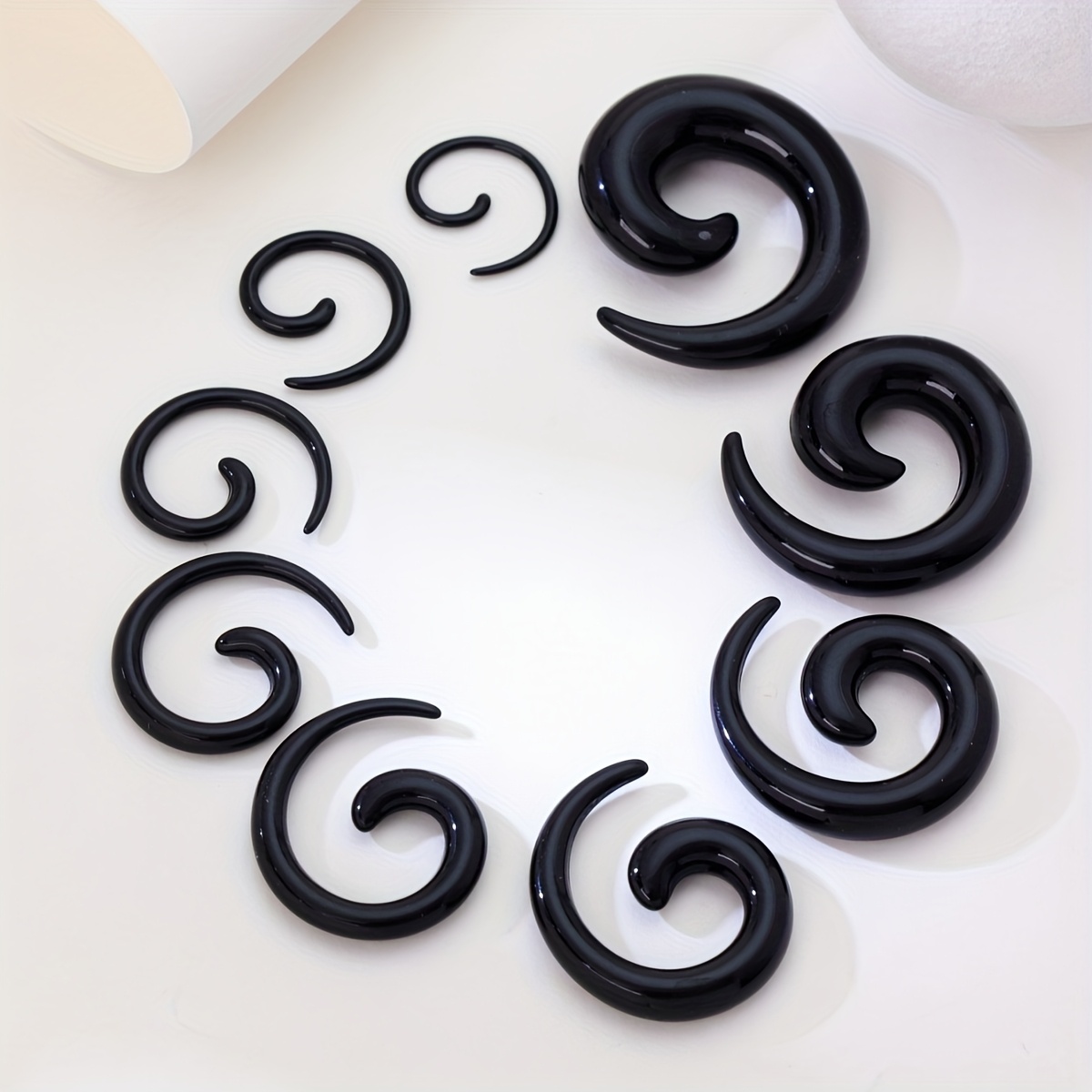 9pcs Snail-shaped Ear . Ear Expander Piercings In 5 Colors And Multiple Models