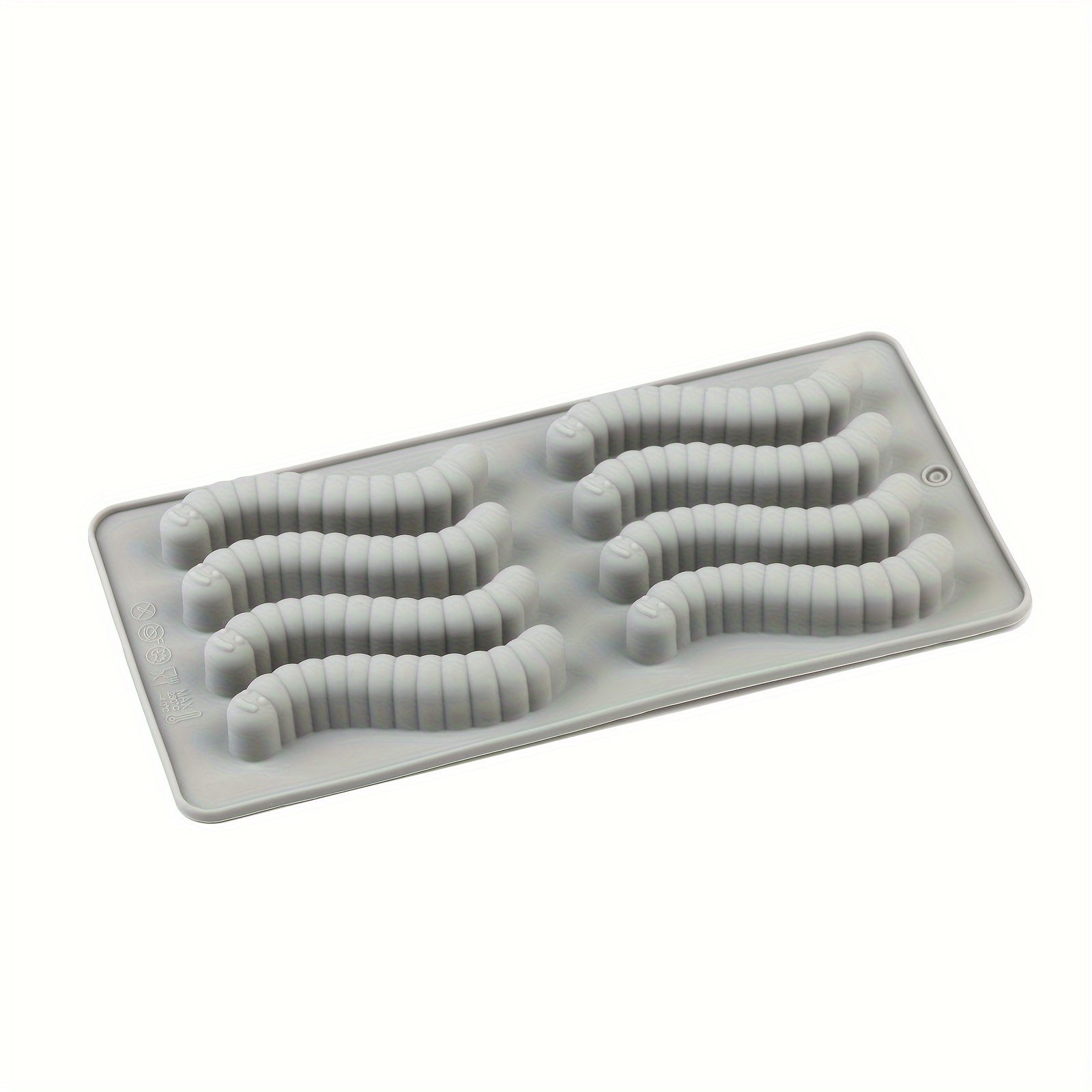 1pc Silicone Worm Mold, Pink/blue/gray Halloween Decoration Silicone Mold, Easy To Demold Non Stick Silicone Mold Used To Make Cake Decorations, Gelatin, Gummies, Chocolate