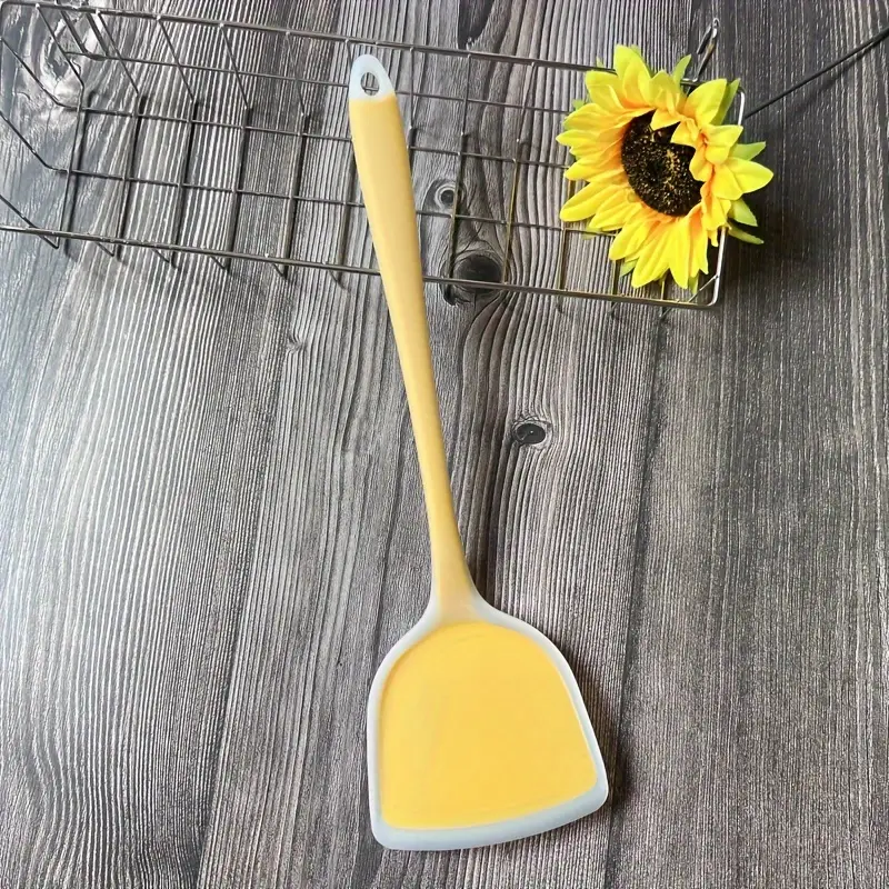 1pc heat resistant semi transparent silicone spatula with extended and handle suitable for non stick pans dishwasher safe kitchen cooking tool for stir frying eggs and fish Product details 9
