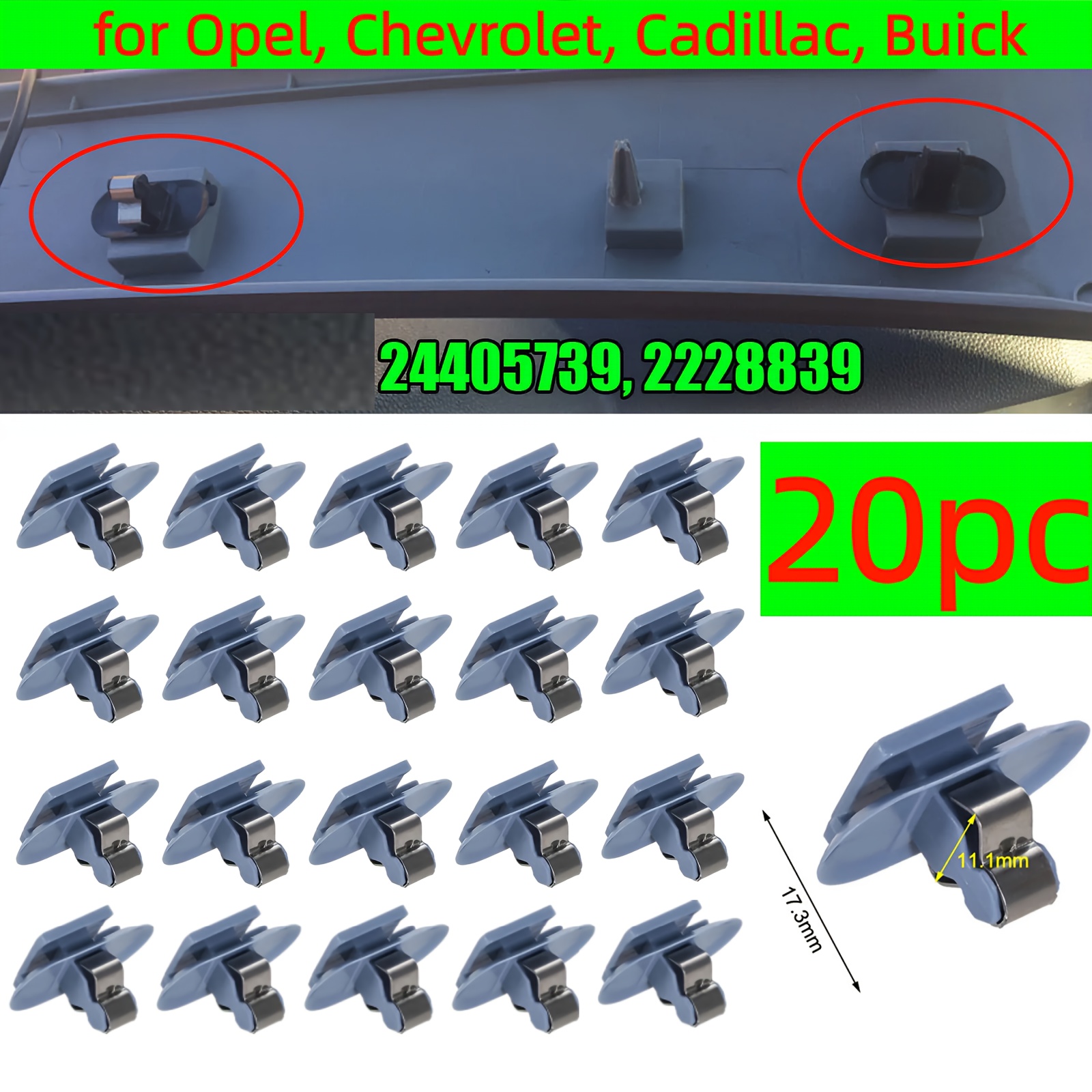 20pcs Car Clips Suitable For , For , , For Trunk Trim Panel Clips 24405739, 2228839