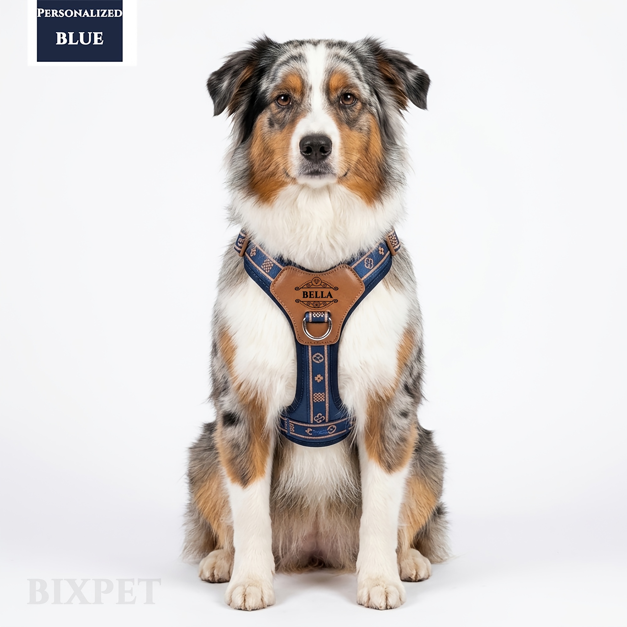 TEMU Personalized Pet Vest Harness, Breathable And Adjustable, Anti-lunge, Customizable With Your Dog's Name, Soft And Comfortable, No-choke Design,