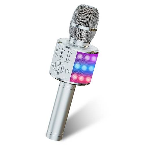 wireless microphone a perfect christmas gift 4 in 1 handheld microphone speaker with magical sound effects and multi color led lights karaoke microphone suitable for singing and gaming entertainment