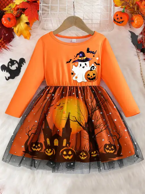 cute pumpkin dress Harvest Pumpkin Light Blue Gingham Smocked Ruffle Collar Dress