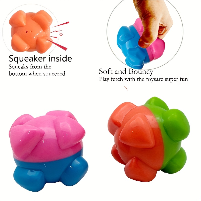 Jumping Balls Interactive Pet Toys, Durable Chewing Squeaking Balls