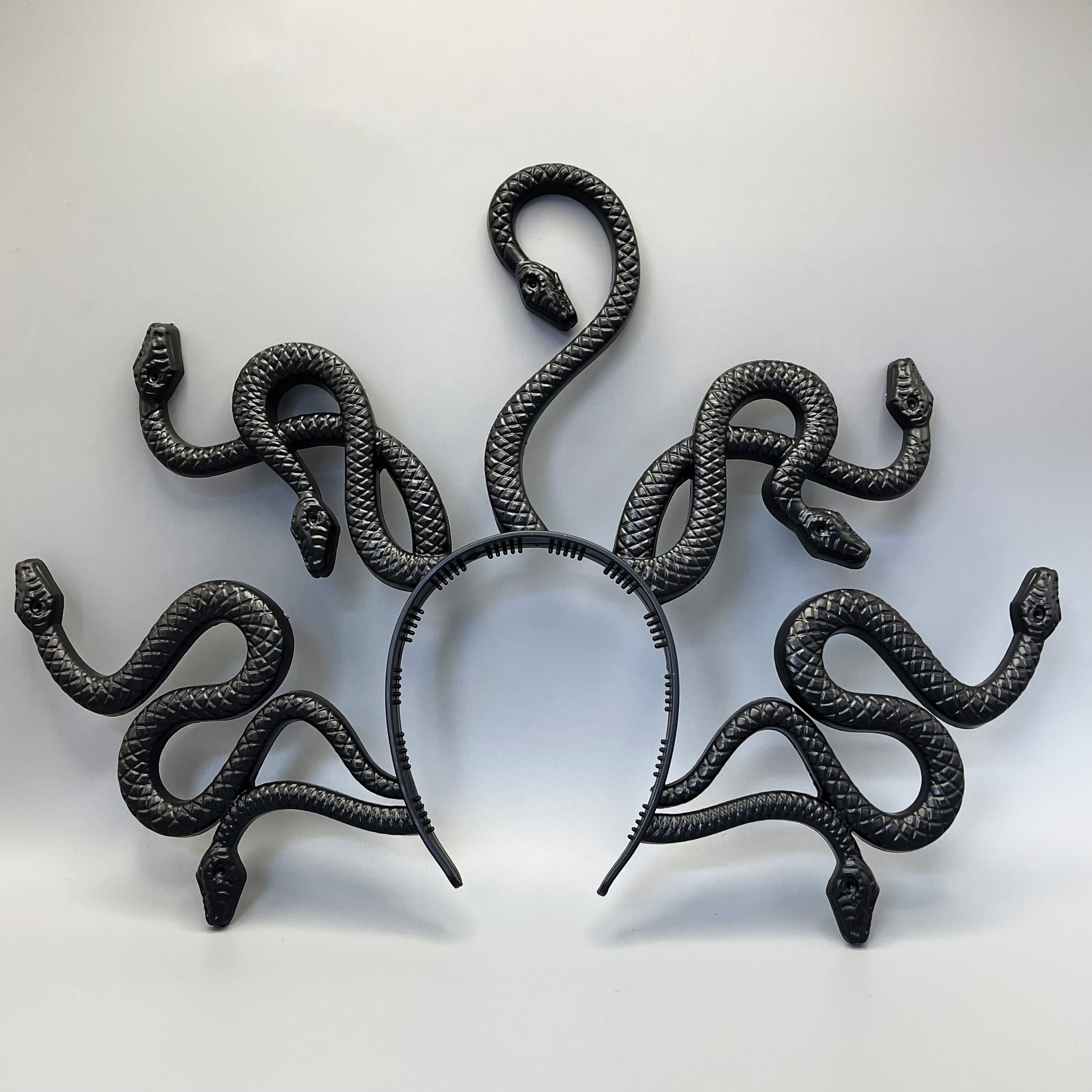 Retro Distressed Nine-Headed Snake Medusa Headband for Halloween
