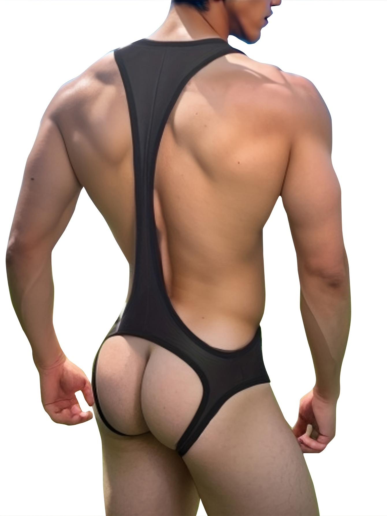 Men's Thong Bodysuit Leotard Underwear Multicolor Wrestling