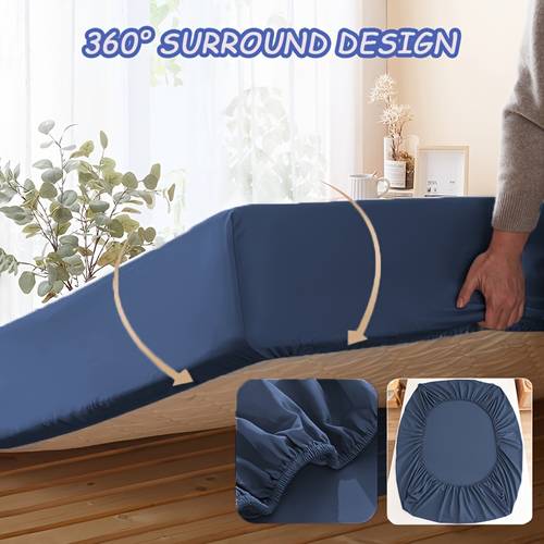 3pcs solid color fitted sheet set including 1 fitted sheet and 2 pillowcases suitable for bedrooms schools rooms adult rooms etc machine washable soft and comfortable fabric fits the non slip mattress protector