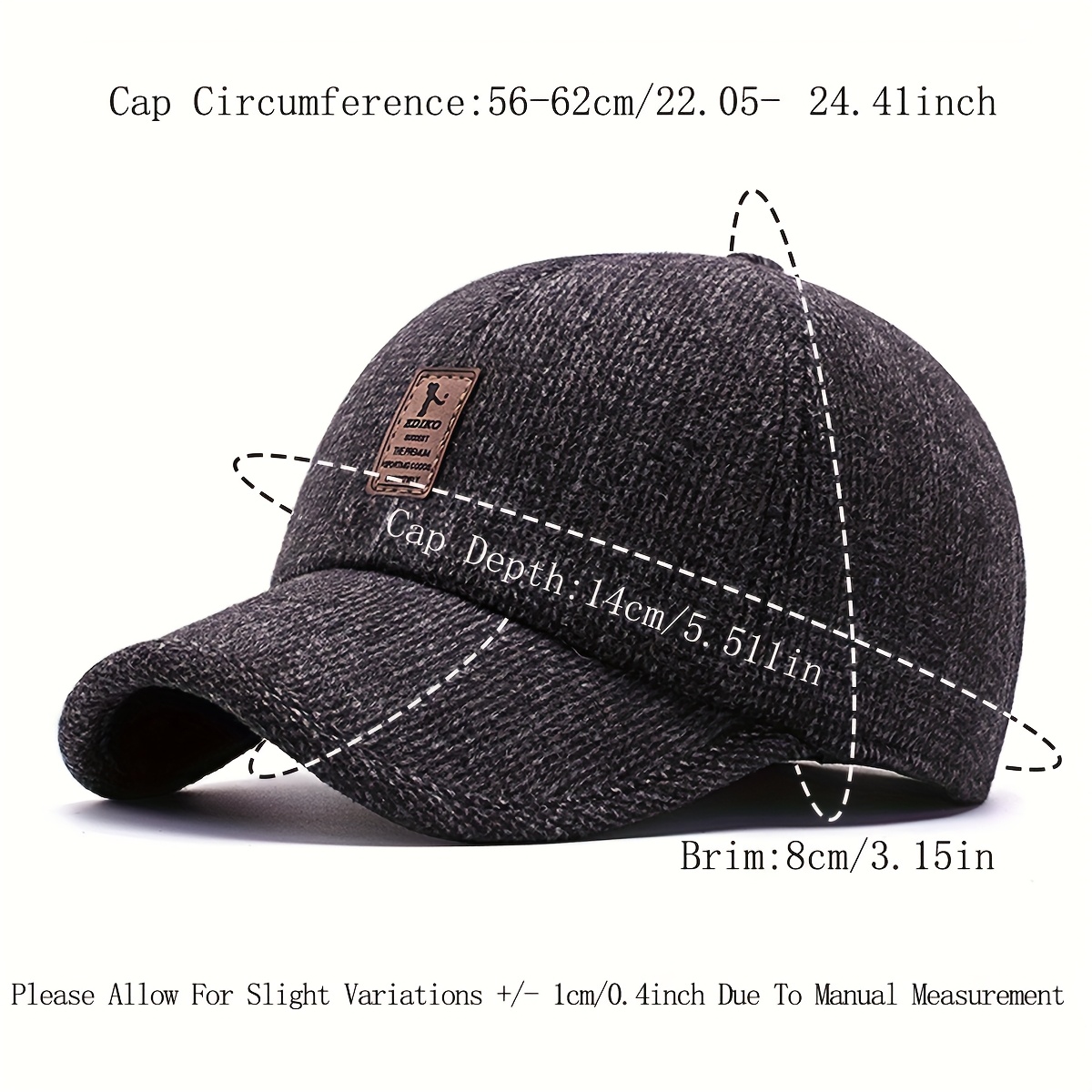 mens winter baseball cap thermal golf hat with ear flaps non