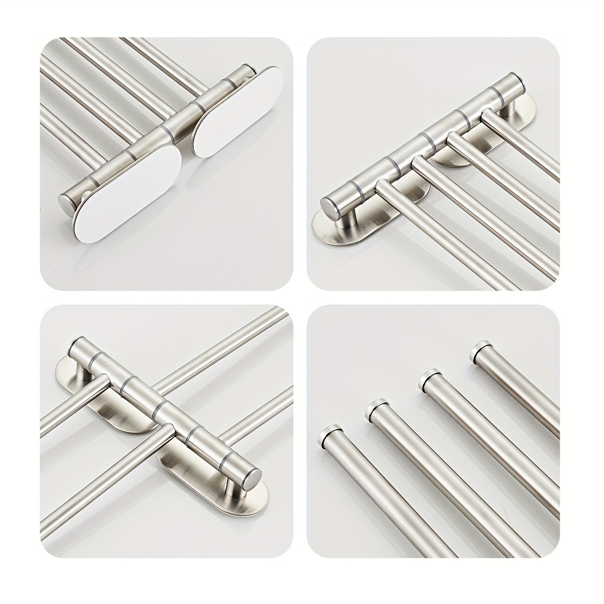 Поворотный держатель для полотенец нержавеющая сталь самоклейка 350х210х34 мм