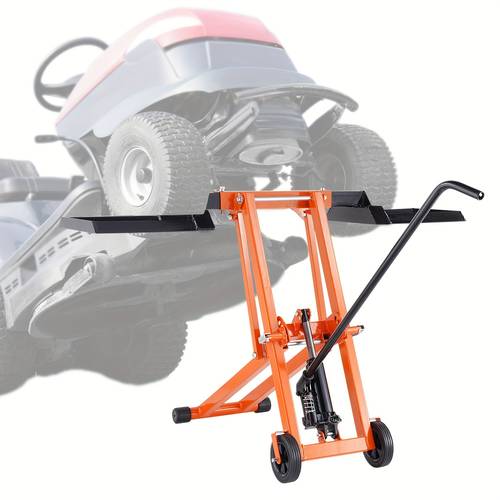 lawn mower lift with hydraulic jack 500 880 lbs weight capacity solid carbon steel lawn mower lift adjustable movable for riding tractors turn lawn mowers hydraulic screw jack