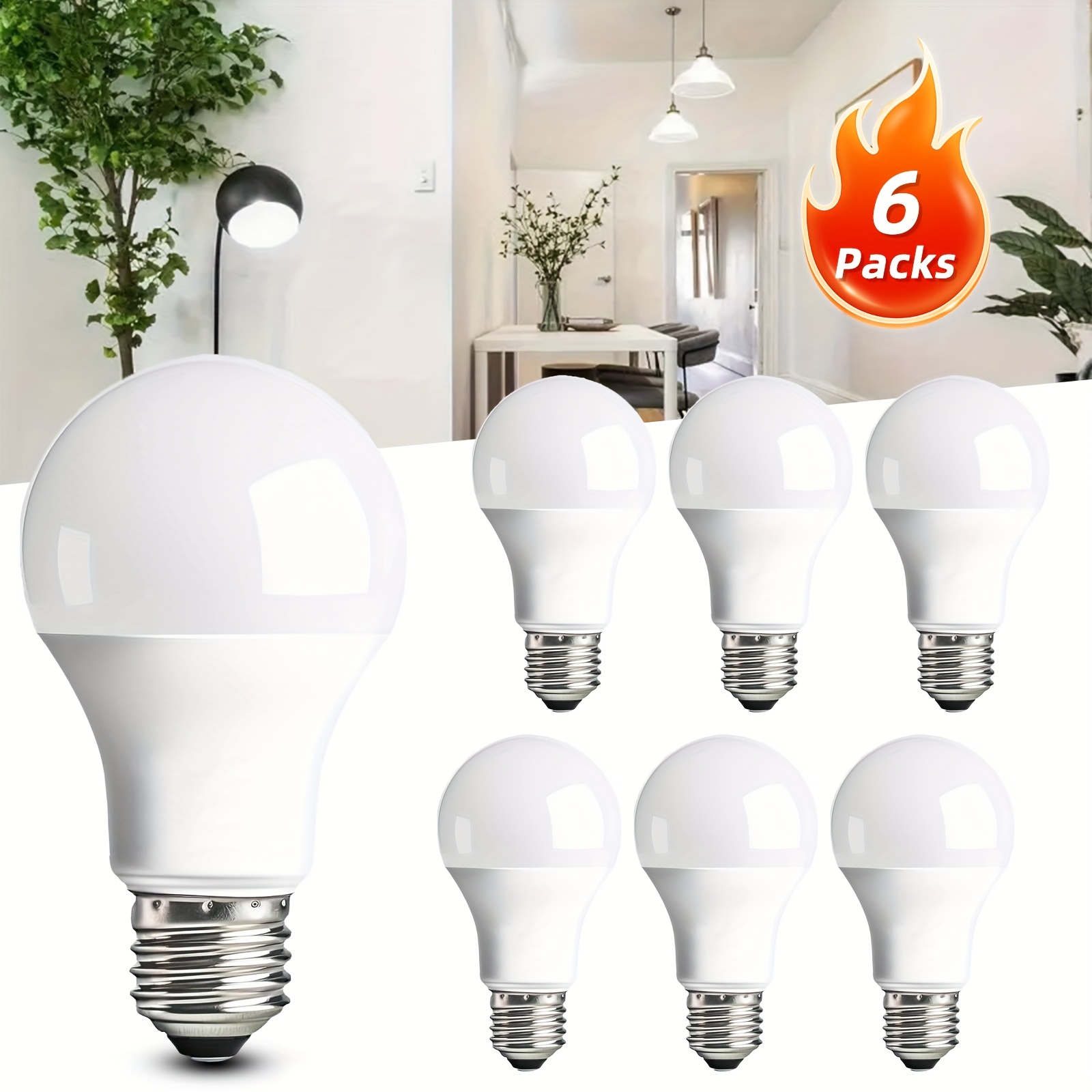 TEMU Led Bulbs E26 Light Bulbs, 4500k White Light/2700k Warm Light 14w A19 Light Bulbs 100w Equivalent Bright, Non-dimmable, Cri 85+ Screw Bulbs For