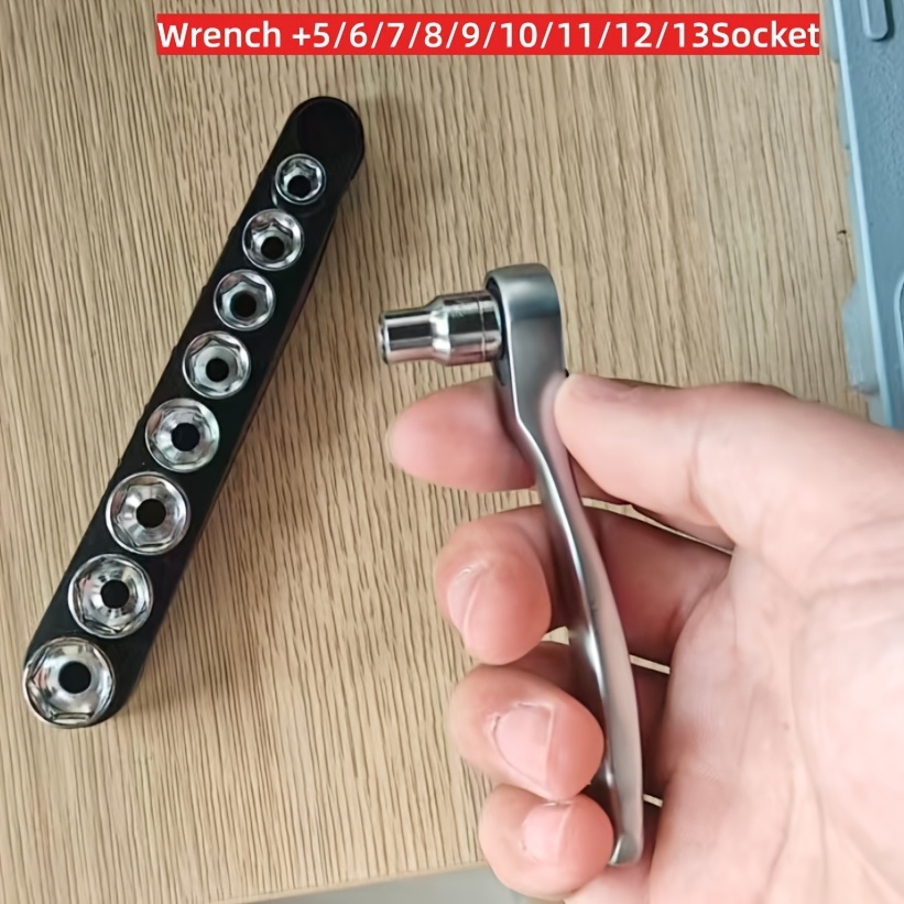 TEMU 1pc, 2pcs, Or 10pcs Set Of 72-tooth Mini Ratchet Wrench For Tight Spaces, With Bit Screwdriver And 1/4-inch Small Socket Wrench, Reversible