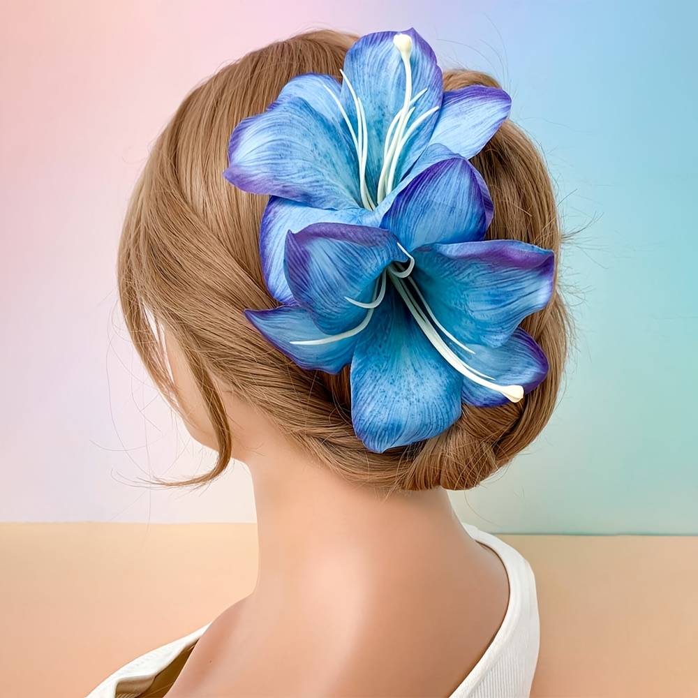 acca ヘアクリップ 青と金 花モチーフ acca ヘアクリップ 青と金 花モチーフ ヘアアクセサリー