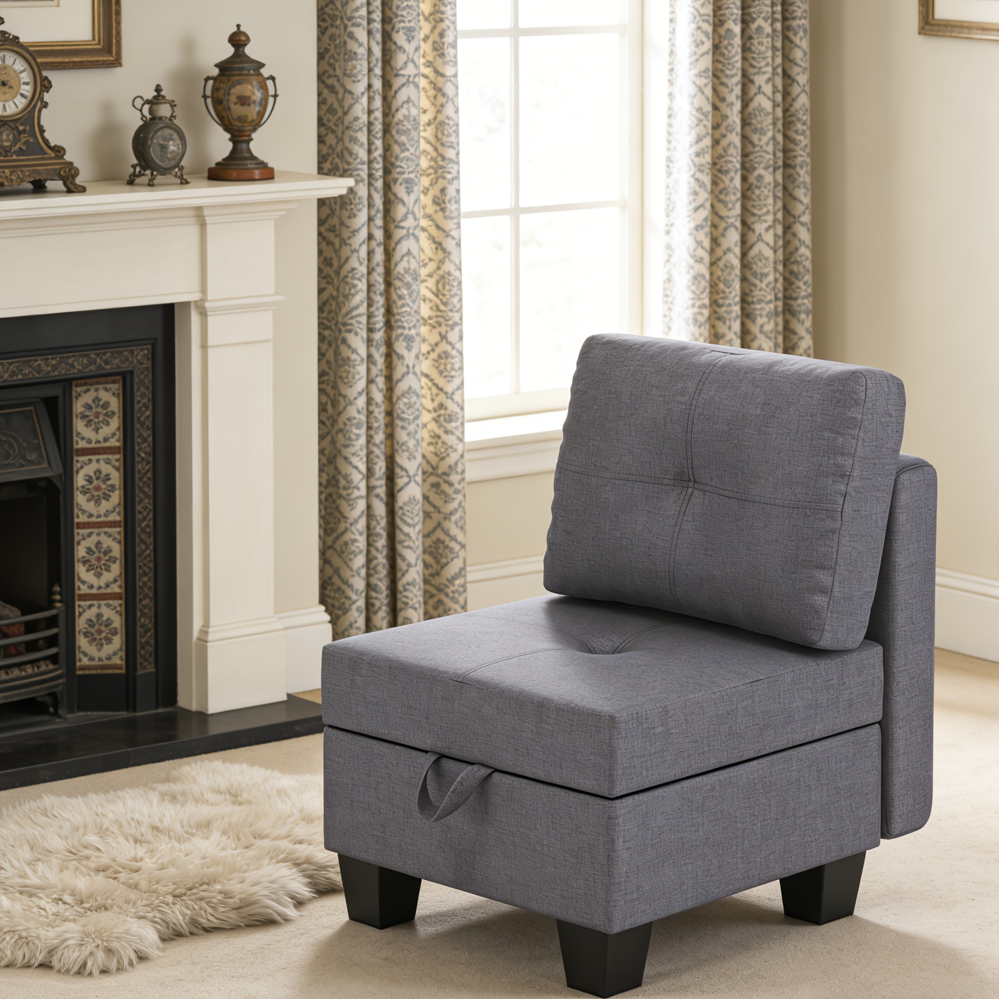 Sofa With Modular Storage, Ideal For The Living Area