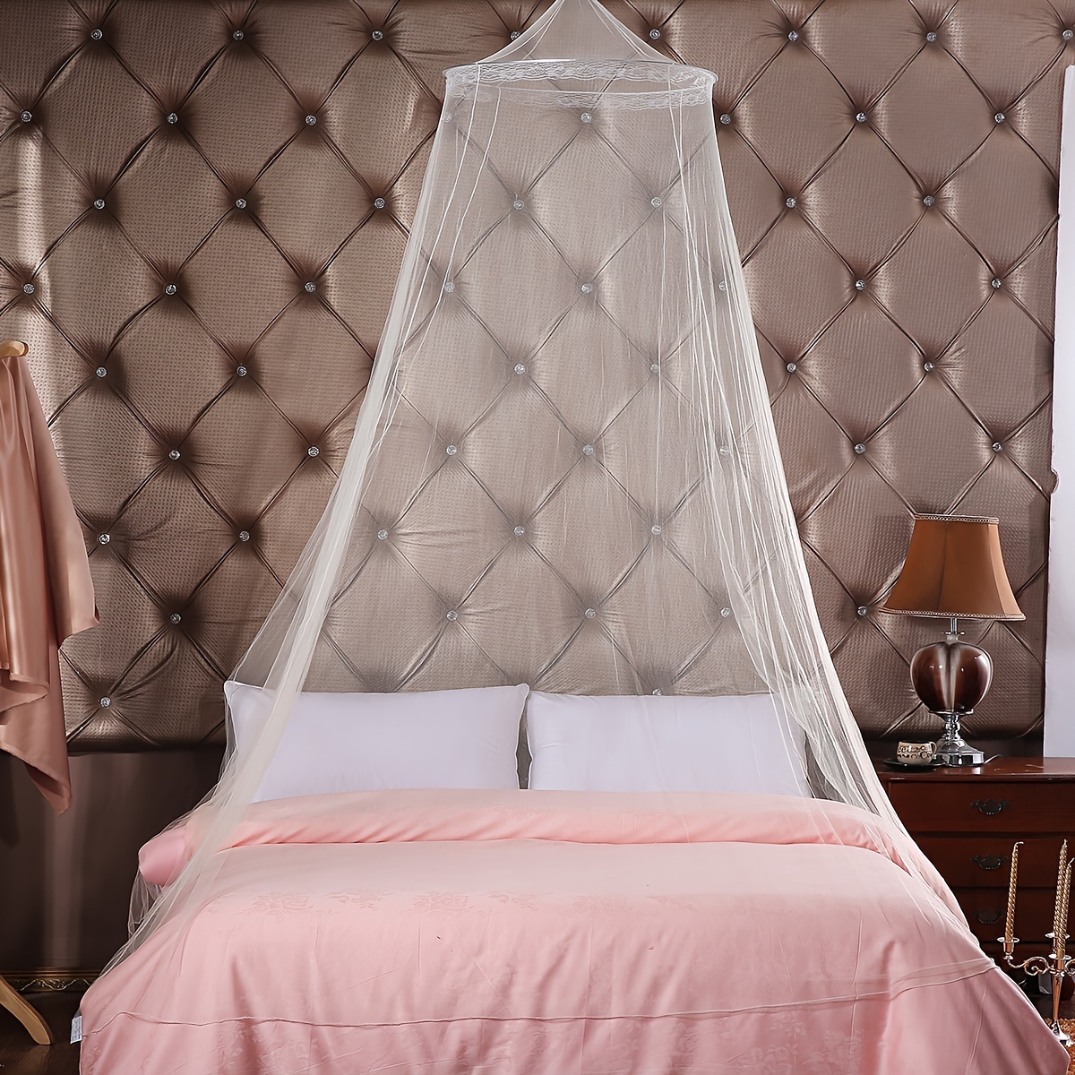 

Elegant Princess- Mosquito Net - 1.5m To 1.8m, Easy Install, No Power Needed, Includes Stand, Hand Washable Polyester Mosquito Net For Bed