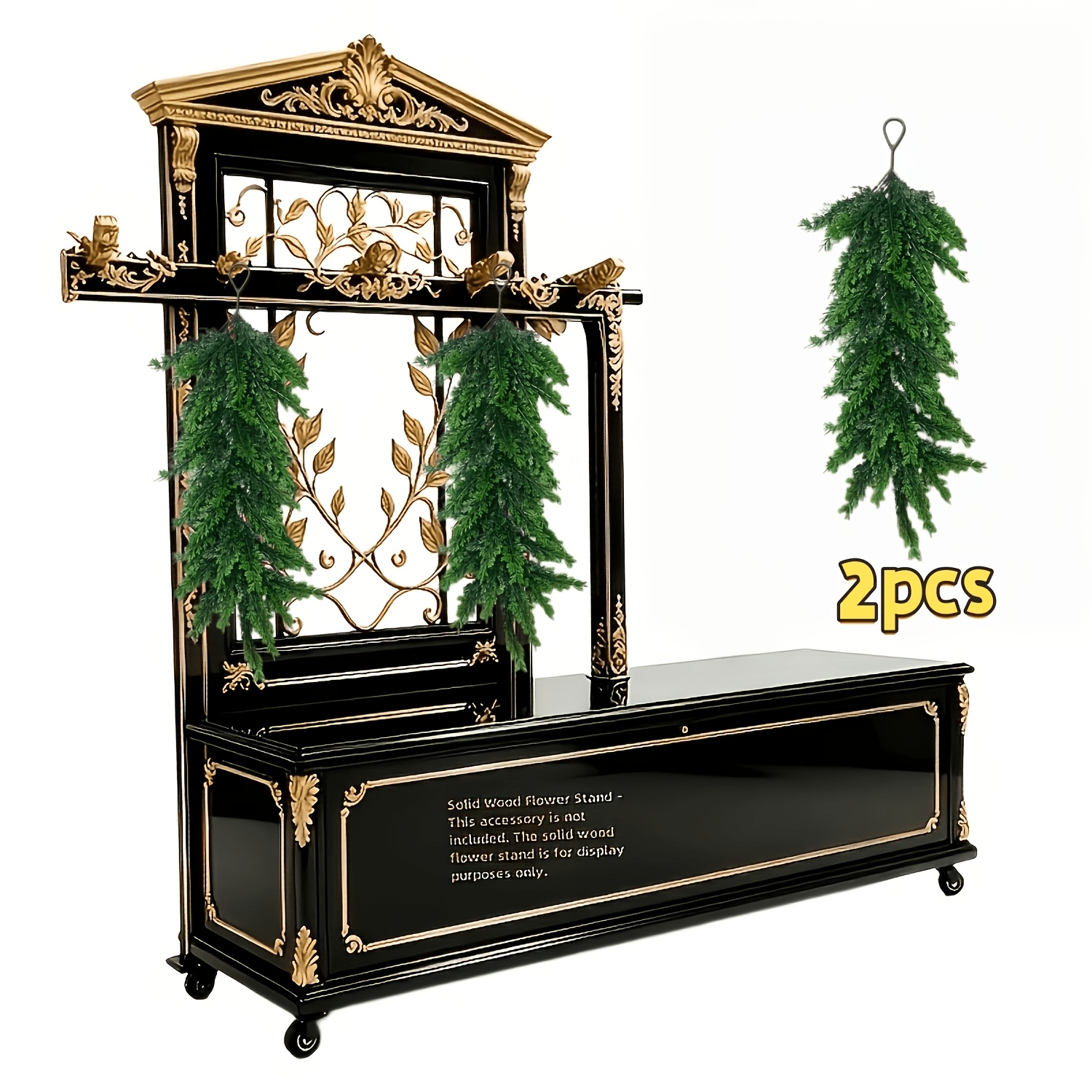 TEMU 2pcs New Large-scale Artificial Cedar Vine Wall Hanging, Featuring A Luxurious Three-dimensional Design. Hung On Entry Doors, Interior Room
