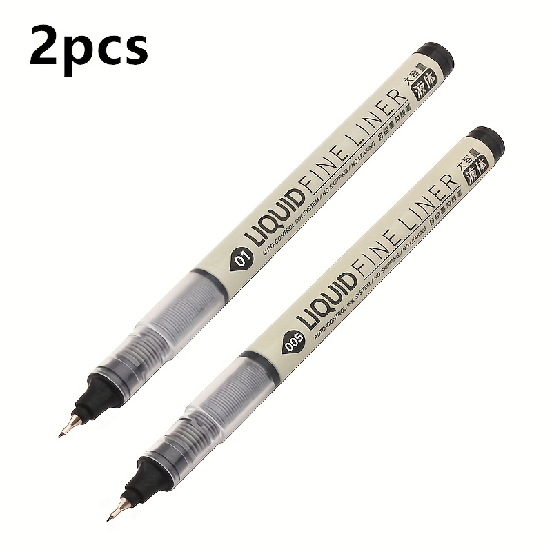 2pcs Of High-quality Fine Tip Pens For Drawing Black Outlines, Sketch Pens, And Comic Art Outlining Pens
