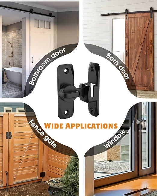 1pc heavy duty security door lock handle commercial residential grade security   lock with anti pry features adjustable sliding insert at 90 180   screws manual operation reinforced durable structure suitable for bathrooms homes Product details 1