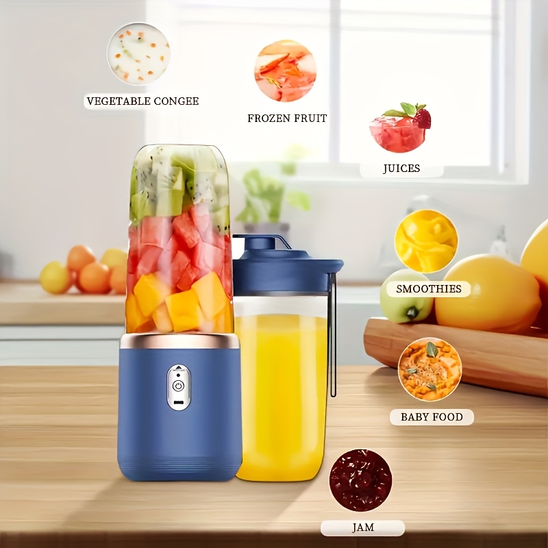 portable usb rechargeable blender with 2 cups food grade abs   button control ideal for   juicer details 0