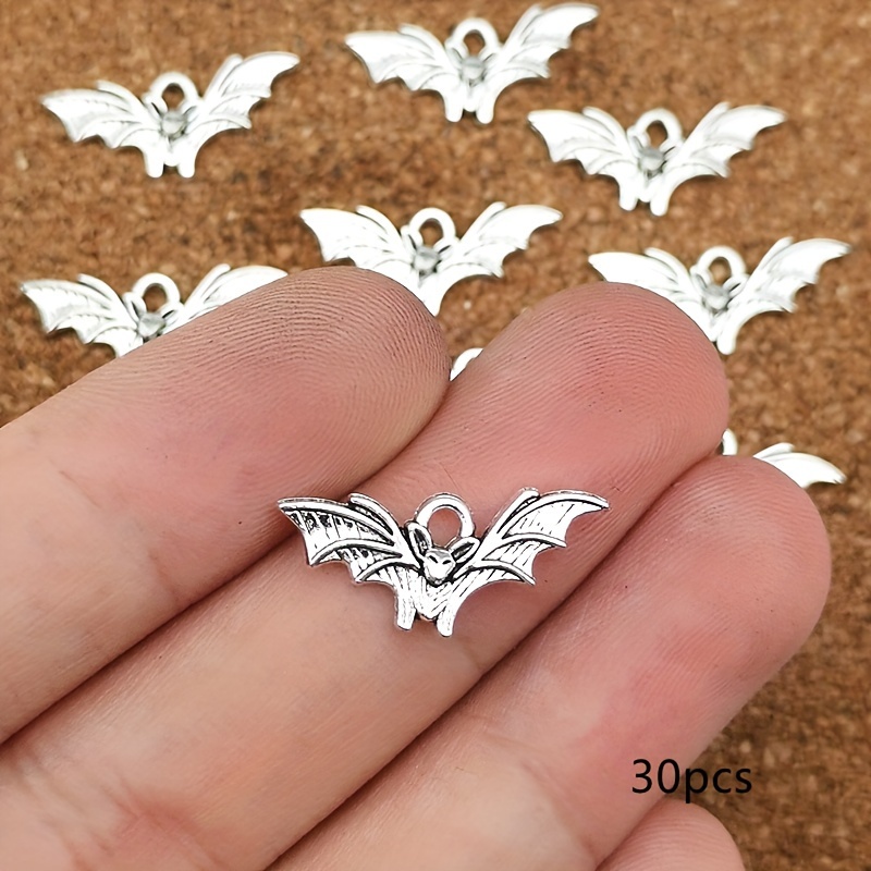 21x9mm Cute Charm Pendant, Antique Silvery Halloween Decoration Accessory, Diy Handmade Earrings Bracelet Necklace Accessories, Bag Keychain Pendant, Handmade Jewelry Accessories