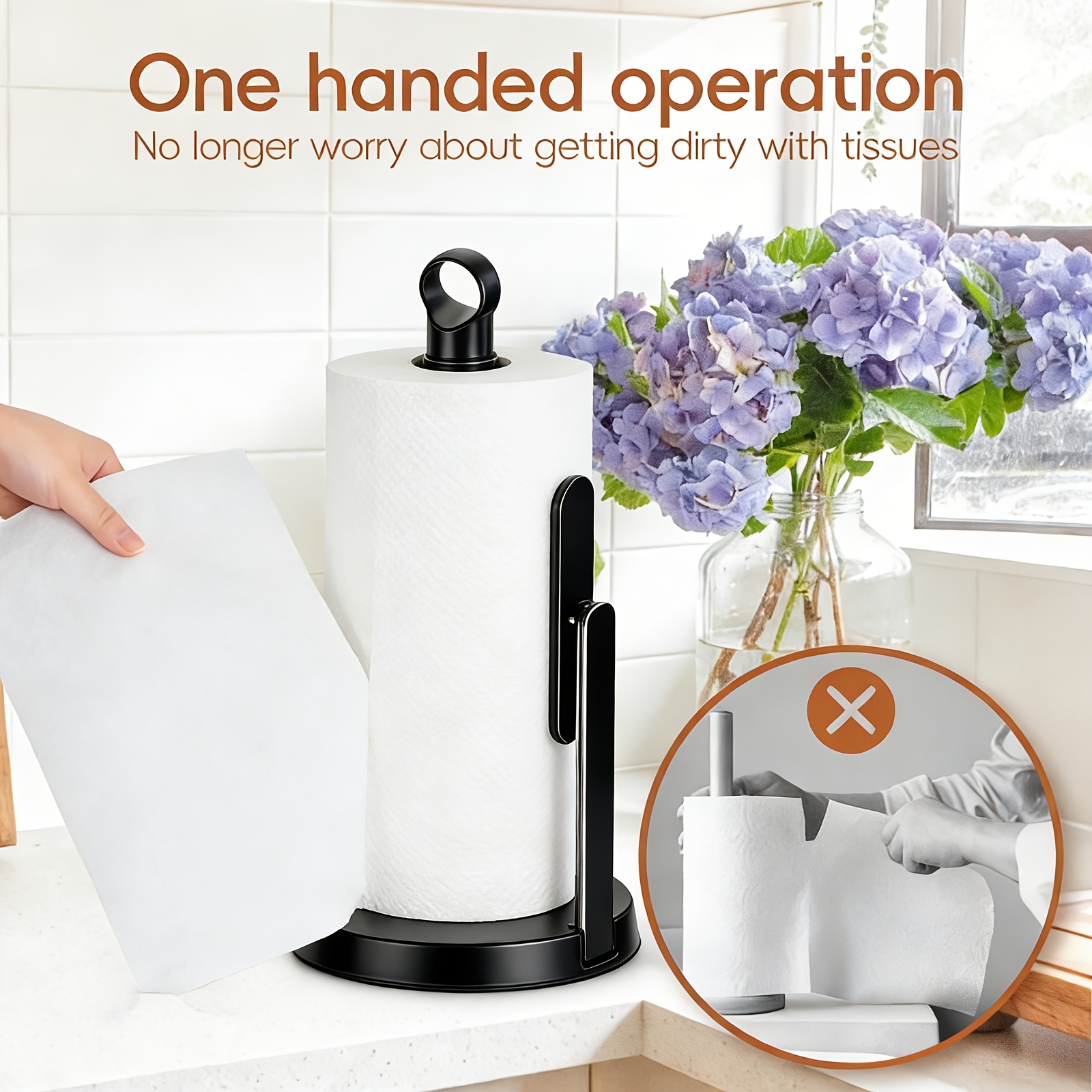 reliable Heavy Duty Stainless Steel Paper Towel Holder with Tension Arm-Easy One-Handed Tear, Modern Standing Countertop Dispenser for Kitchen, Holds All Paper Towel Rolls 16 Heavy-Duty Stainless Steel Paper Towel Holder with Tension Arm-Easy One-Handed Tear, Modern Standing Countertop Dispenser for Kitchen, Holds All Paper Towel Rolls