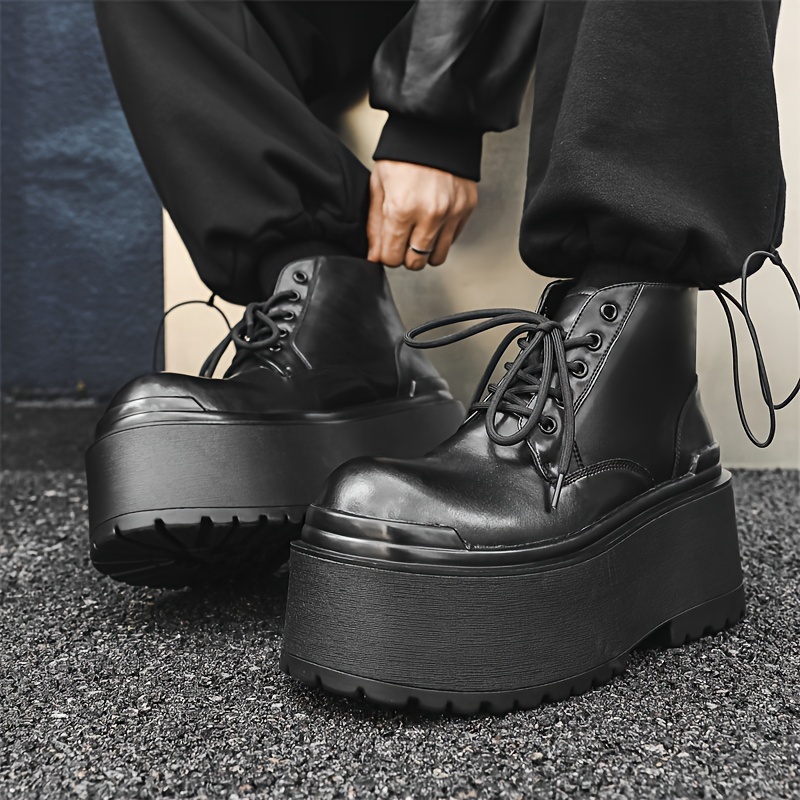 mens platform boots 10cm thick sole height - Temu Bahrain