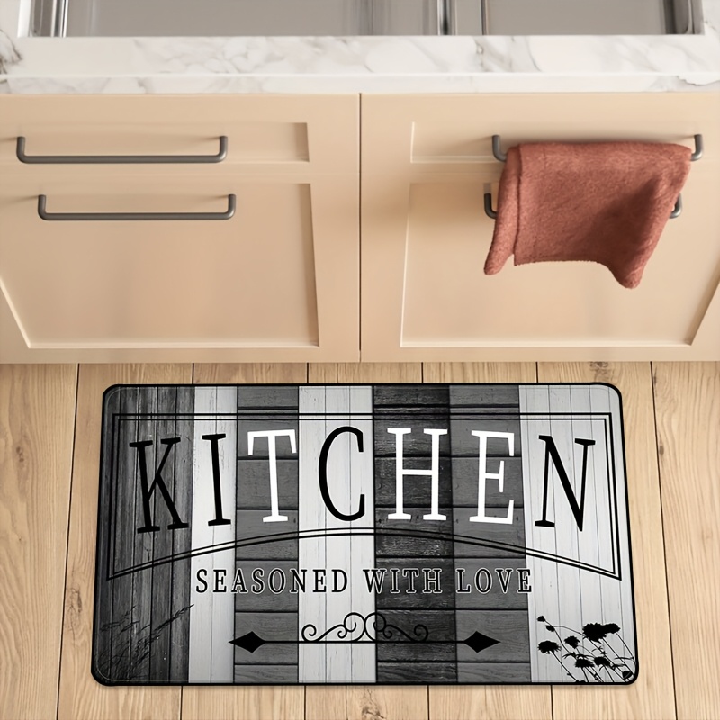 TEMU 1pc Kitchen Mat, Doormat For Kitchen And Dining Room Entrance, Durable Runner Rug For Hallway, Comfortable Cushioning - Machine Washable,