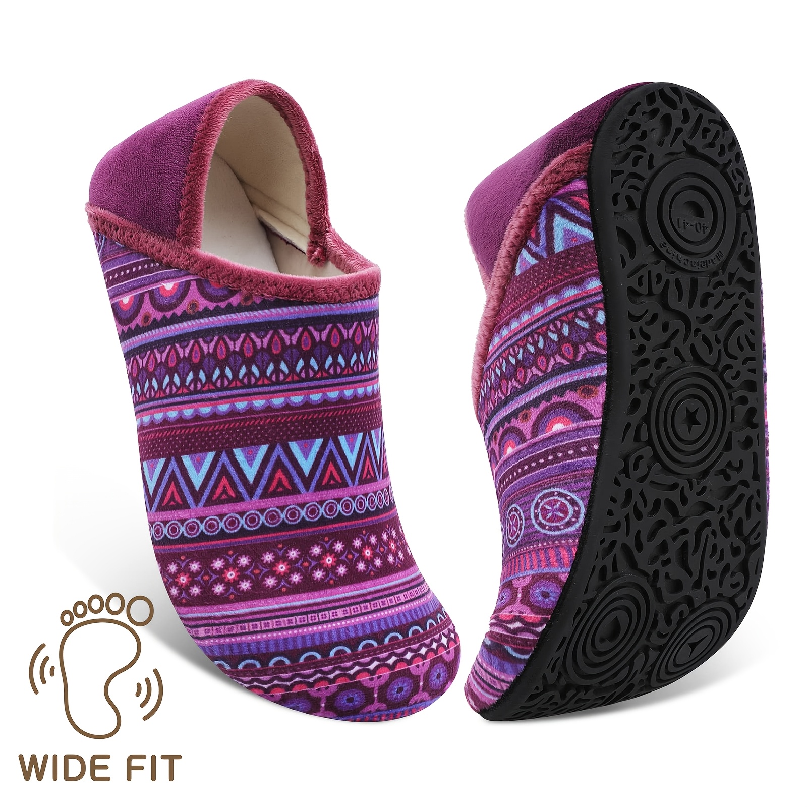Image of Women Style Rubber Sole Soft-lightweight Flat Shoes Wide Toe Box Non Slip House Slipper Gifts For Couple, Women Shoes