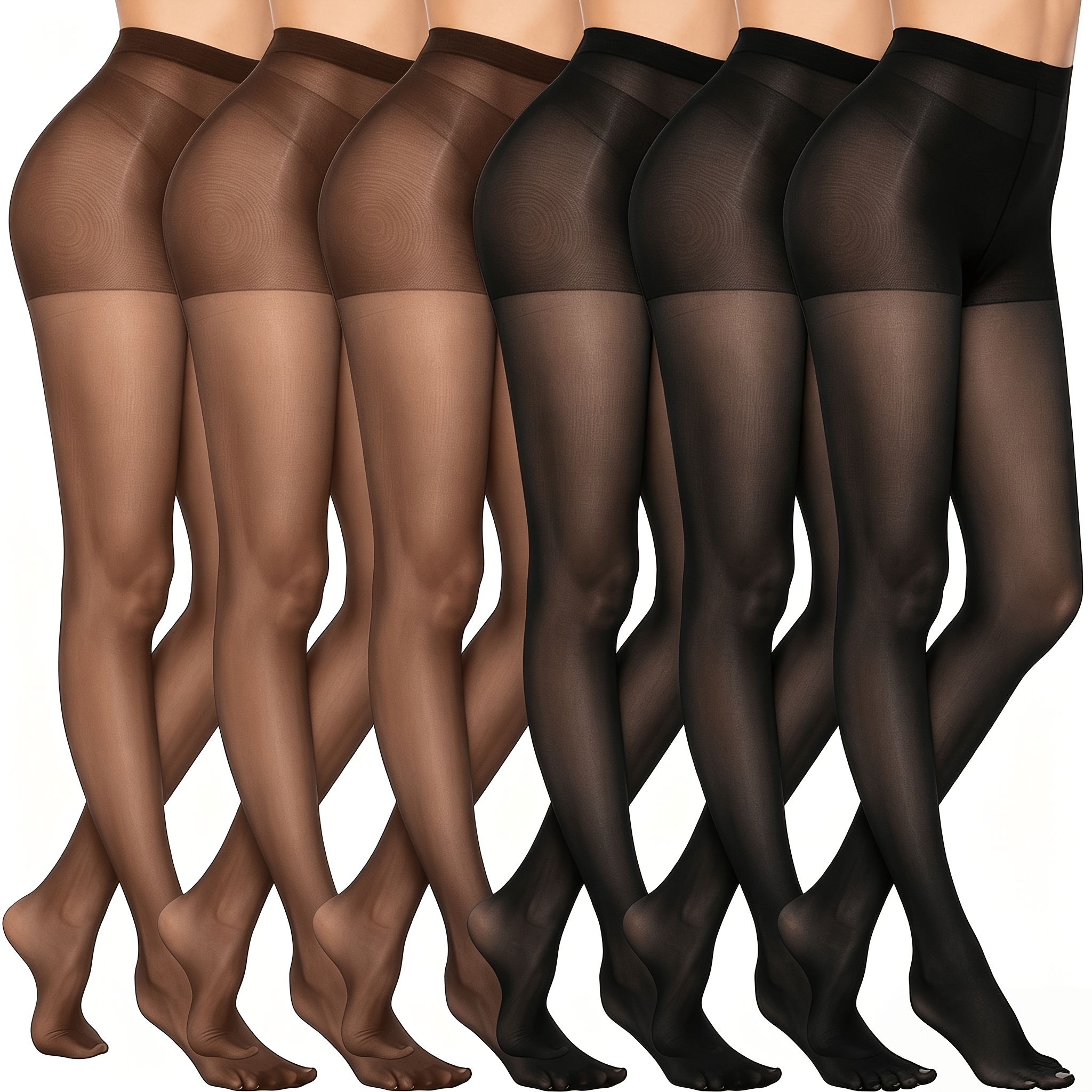 TEMU 6pcs Women's Sheer , Seamless And Close-fitting, With Elegant Nude-colored Tights. Suitable For Wearing With Dresses, Skirts, And High Heels. In