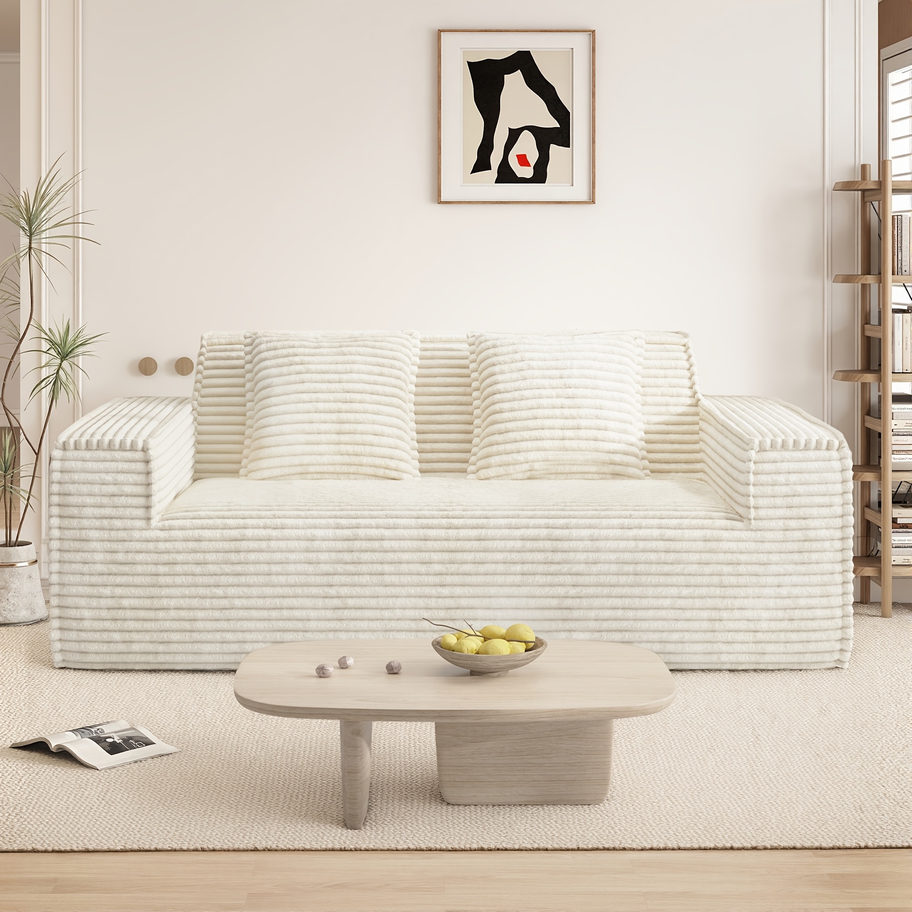 75'' Modern Loveseat Sofa, No Comfy Deep Seat Couches 1pc For Living Room, Bedroom, Apartment