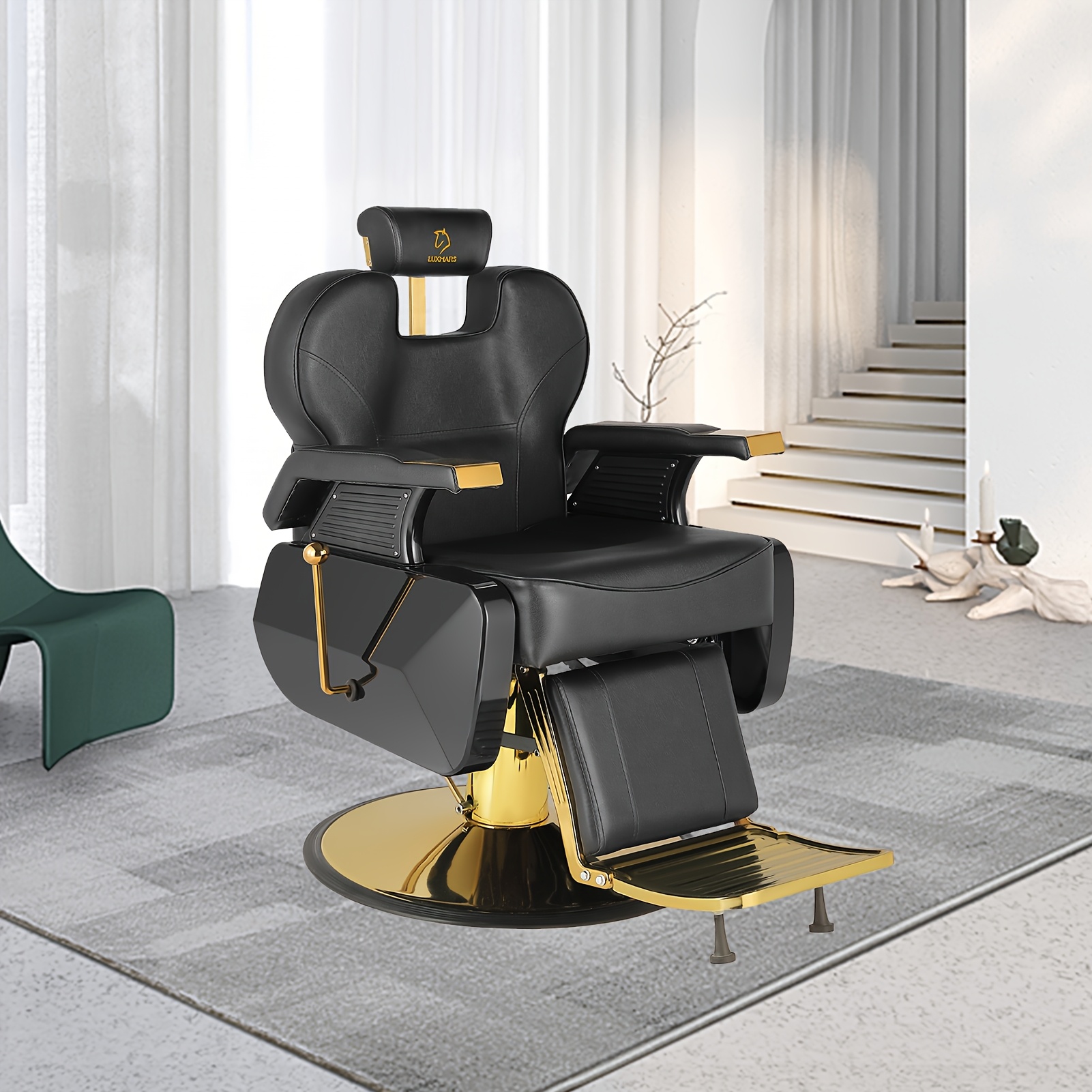 TEMU Barber Chair Hydraulic Backrest Barber Chair Hairdressing Chair Hair Salon Equipment And Heavy-duty Hydraulic Pump Styling Chair