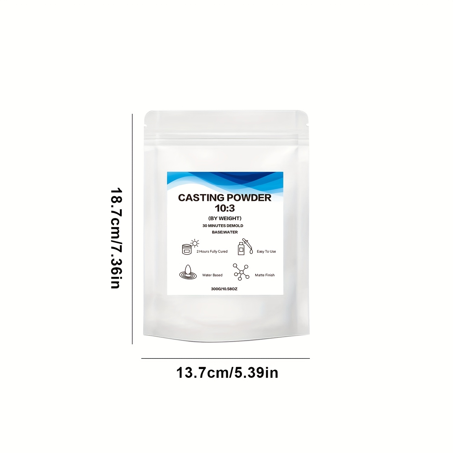 E-shop 300G Gips-Gießpulver, schnell aushärtende Gießpulver für Anfänger, 20-30 Minuten Entformung, natürliches Mineral-Gießpulver, einfach zu mischen,