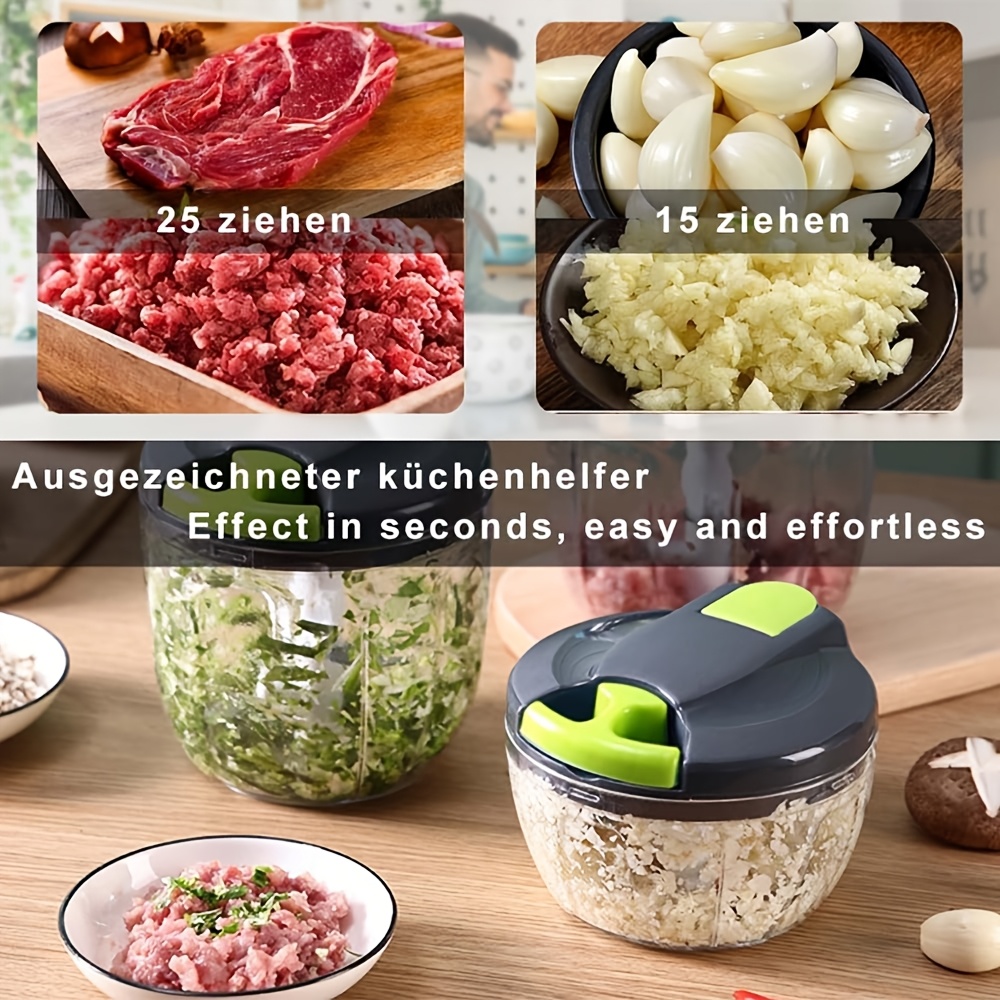 vegetable chopper professional onion chopper multifunctional food chopper kitchen onion chopper with 3 5 blades salad potato carrot garlic container kitchen gadget set Product details 4
