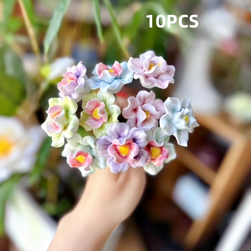 10pcs Random Flower Set - Handcrafted, For Home Decor - Perfect For Valentine's, Christmas, Mother's Day And More