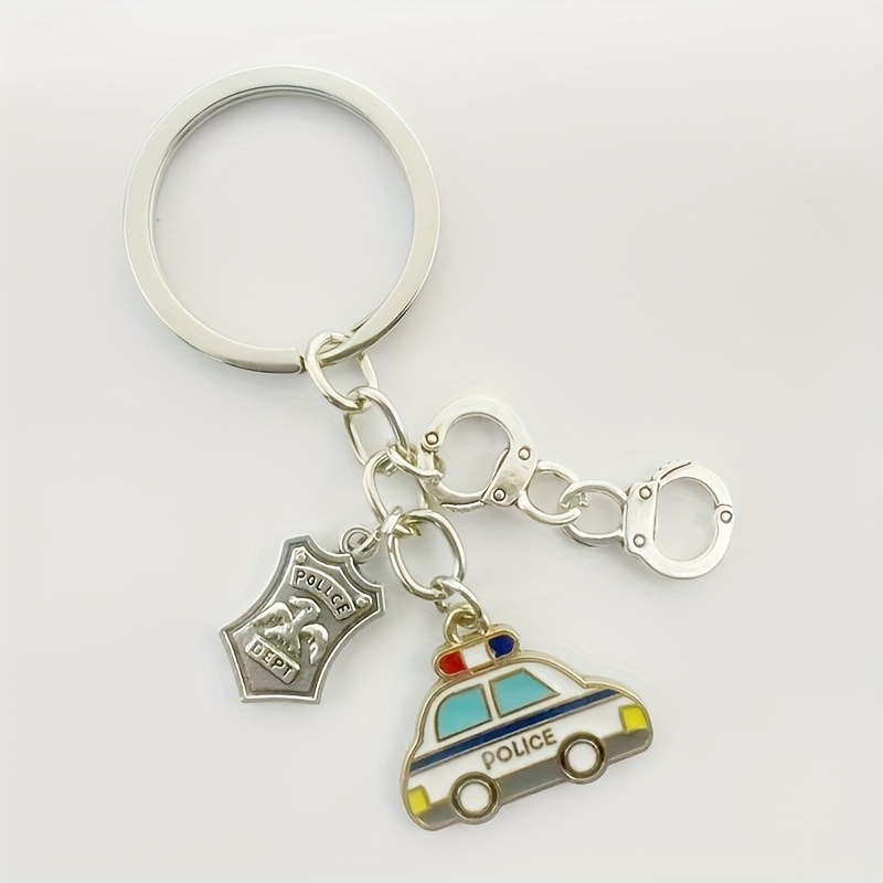 New Fashionable Police Car Keychain! Police Art Metal Keychain, Additions